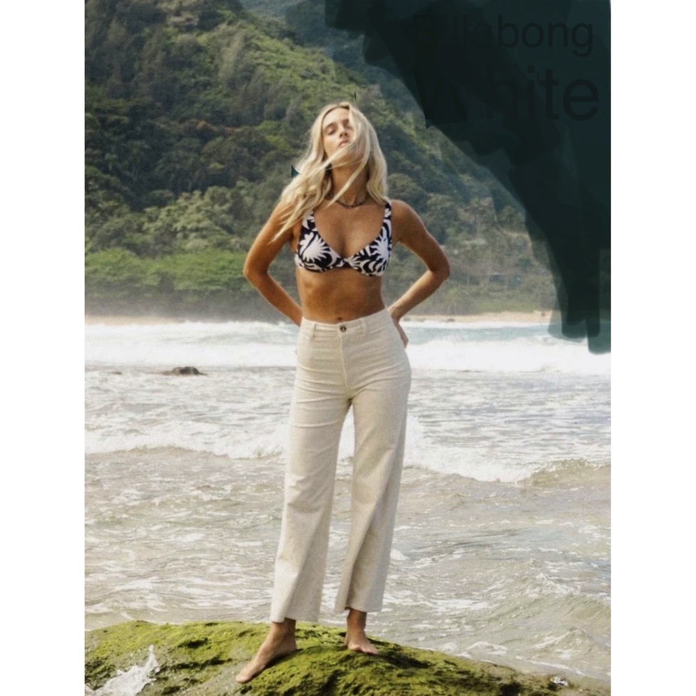 Billabong Free Fall Surfer Jeans White Denim Size 28 Beachy  Frayed Hem Coastal